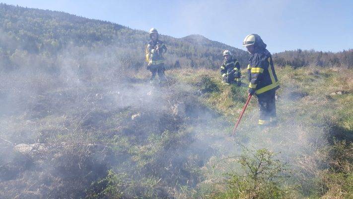 Sektorska vaja Dolenja vas PGD Grcarice Travniski pozar GZ Ribnica 3